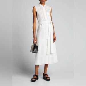 Vince Stripe Gauze Sleeveless Shirtdress